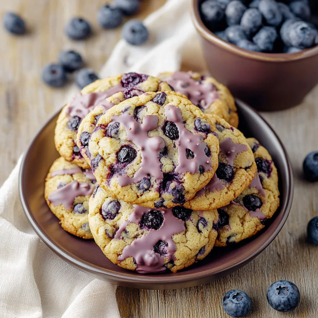 Tasty Purple Blueberry Chocolate Chip Cookies