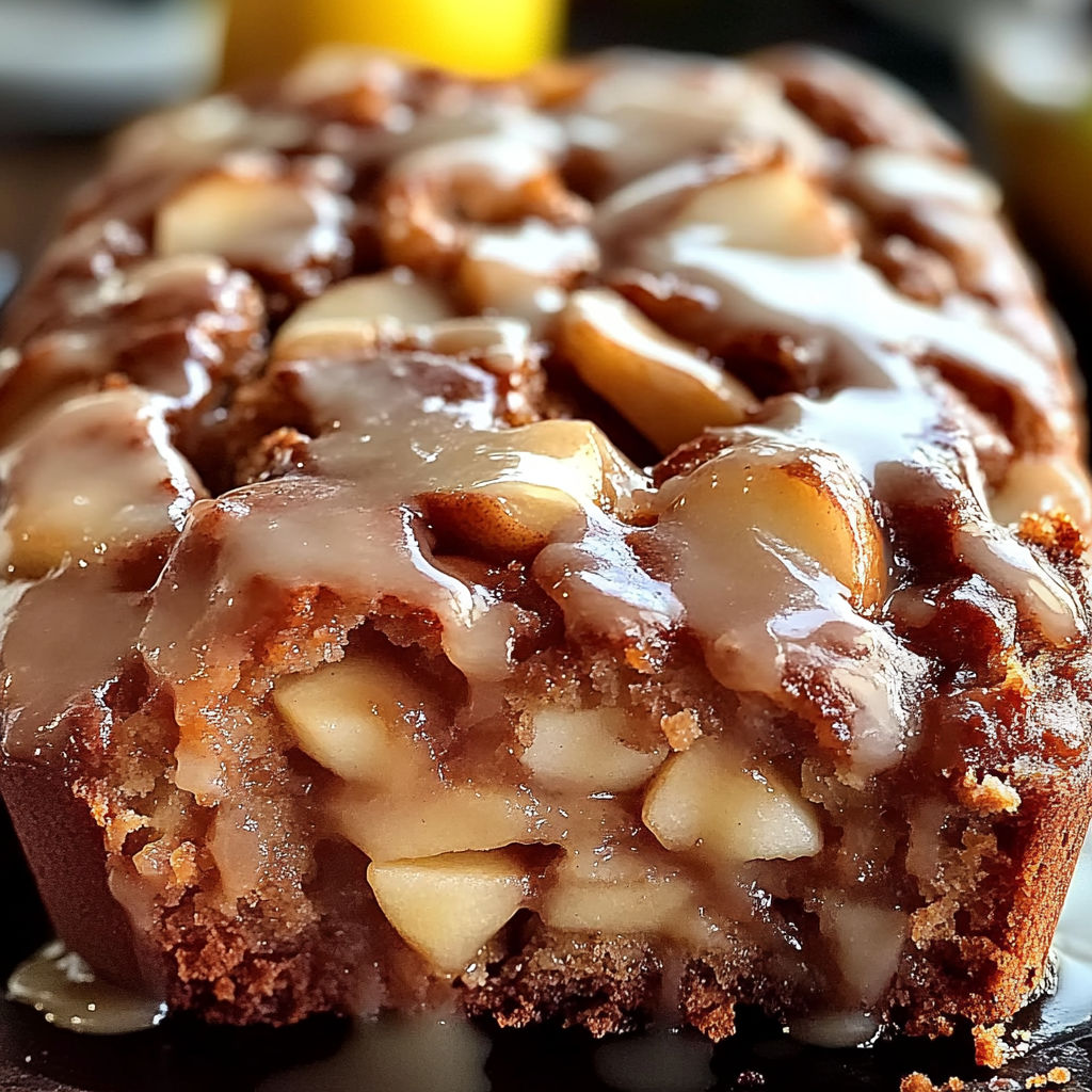 A slice of cake with a glaze on top.