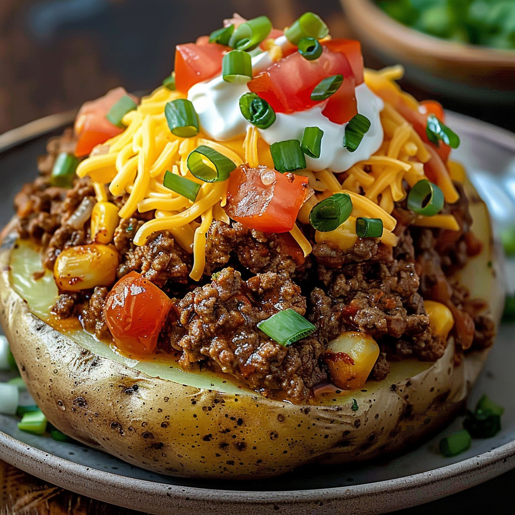 A delicious meal of chili cheese potatoes with tomatoes and jalapenos.