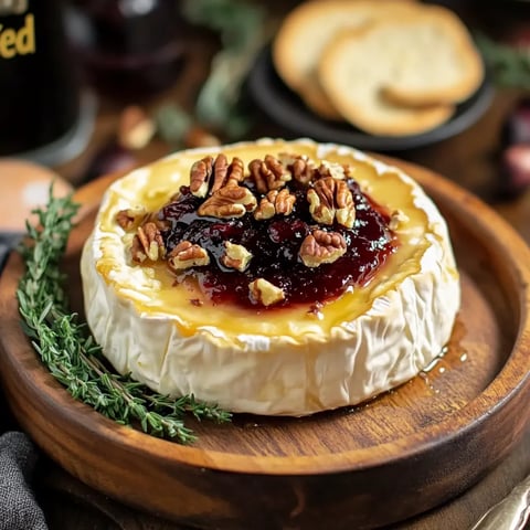 Warm Brie Cheese with Jam and Toppings