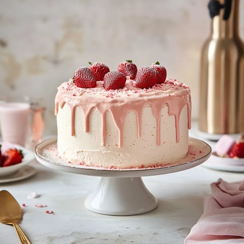 Simple Pink Champagne Cake