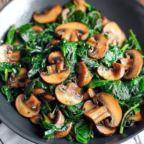 Quick Garlicky Mushrooms and Spinach