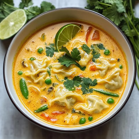 Creamy Thai Curry Soup with Dumplings