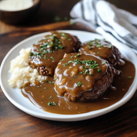 Salisbury Steak Served with Brown Gravy