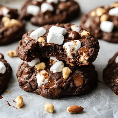 Rocky Road Cookies with Chocolate and Marshmallows