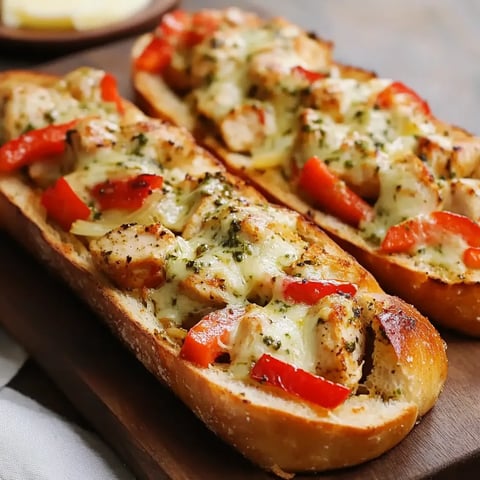 Melted Cheese Chicken Garlic Bread
