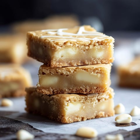 white chocolaty chewy blondies square
