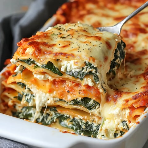 Creamy Spinach Lasagna with 3 Cheeses