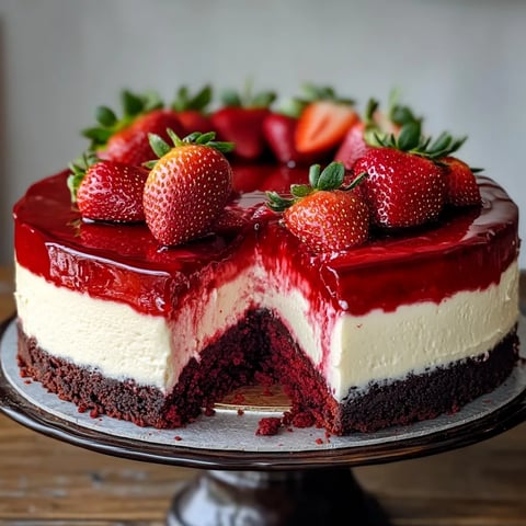 Velvet Cake Strawberry Treat
