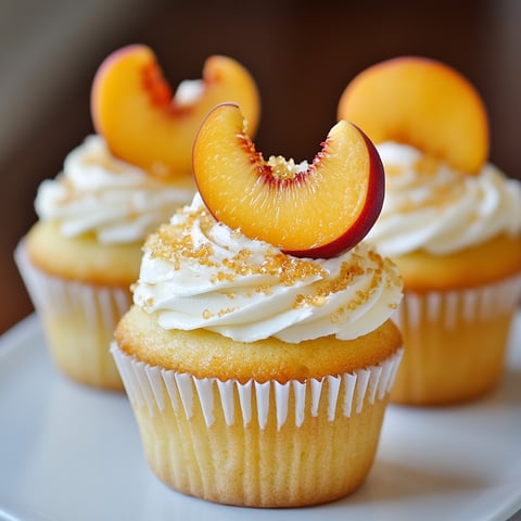 Sweet Peach Honey Cupcakes Delight