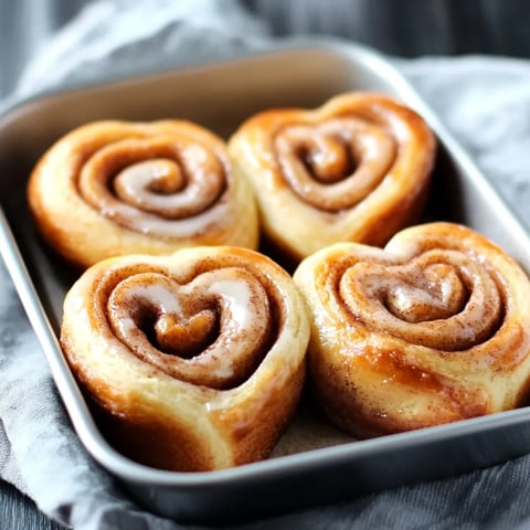 Heart Shaped Cinnamon Rolls for Valentines