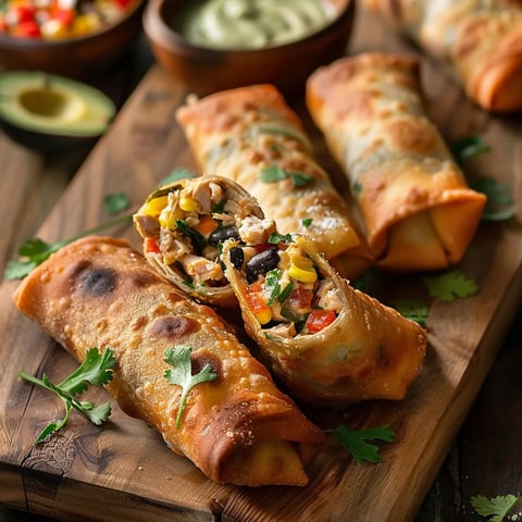 Golden Crispy Southwest Rolls Appetizer