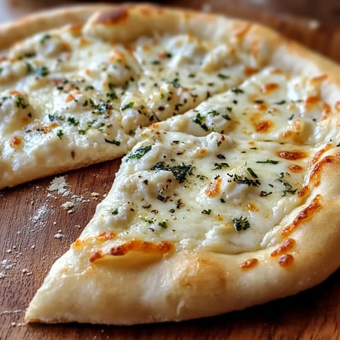Cheesy White Pizza with Garlic Sauce