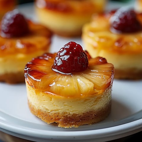 Little caramelized pineapple cheesecake bites that are rich and creamy.