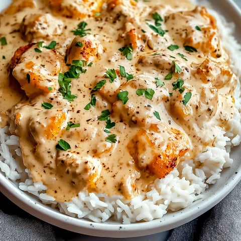 Smothered Chicken Creamy Rice dish