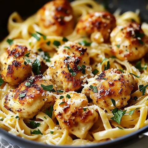 Juicy Garlic Chicken with Creamy Parmesan Pasta