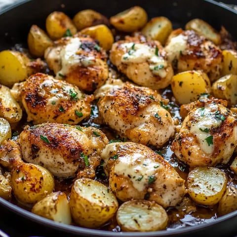 Garlic Parmesan Chicken with Crispy Potatoes (One-Pan Meal)