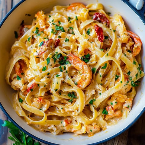 Crawfish Fettuccine Alfredo Dish