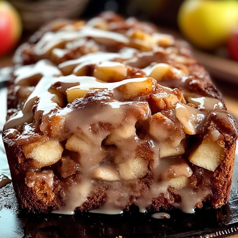 A slice of Apple Fritter Bread with a glaze on top.